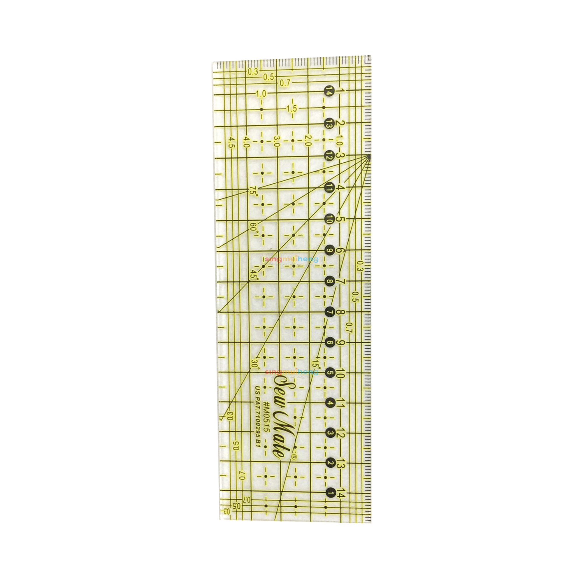 Sew Mate – 5 x 15cm Acrylic Quilting Ruler #M0515 - SMH Craft