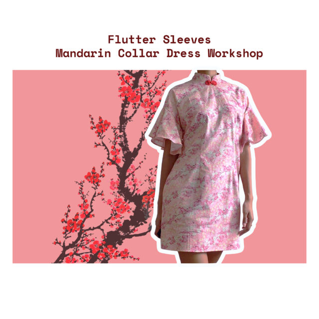 Flutter Sleeves Mandarin Collar Dress Workshop