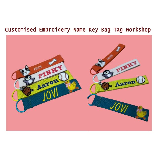 Customised Embroidery Name Key Bag Tag workshop - 8 / 9 May 2024